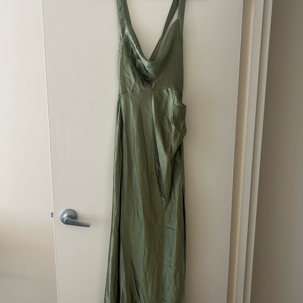 Green Halter Maxi Sundress for Wedding Guest